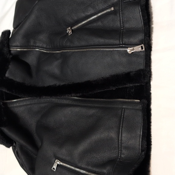 Ralph Lauren Black Leather Jacket Motorcycle Style - Picture 6 of 11